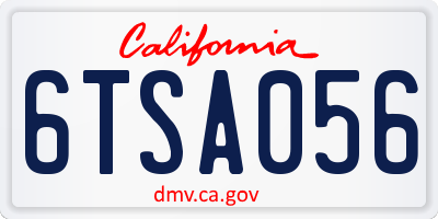 CA license plate 6TSA056