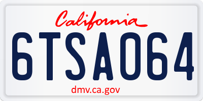CA license plate 6TSA064