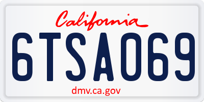 CA license plate 6TSA069