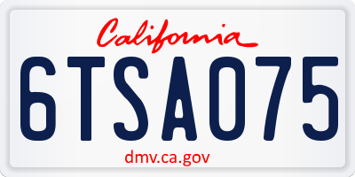 CA license plate 6TSA075