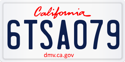 CA license plate 6TSA079