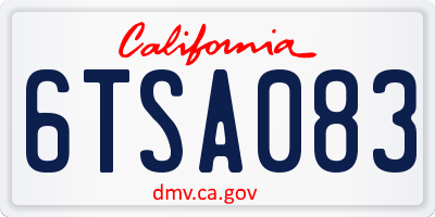 CA license plate 6TSA083