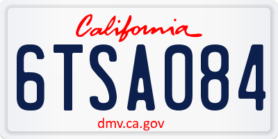 CA license plate 6TSA084