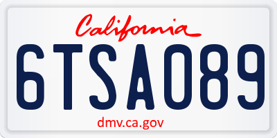CA license plate 6TSA089