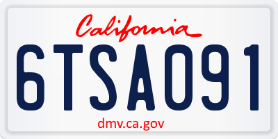 CA license plate 6TSA091