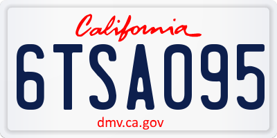 CA license plate 6TSA095