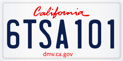 CA license plate 6TSA101