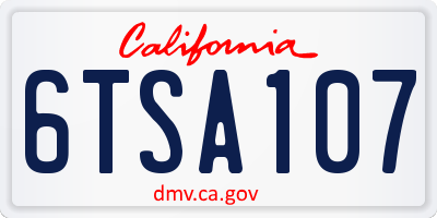 CA license plate 6TSA107