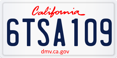 CA license plate 6TSA109