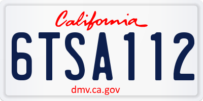 CA license plate 6TSA112