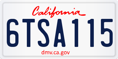 CA license plate 6TSA115