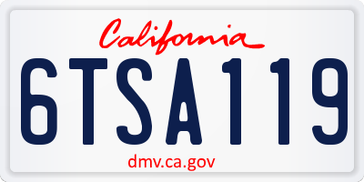CA license plate 6TSA119