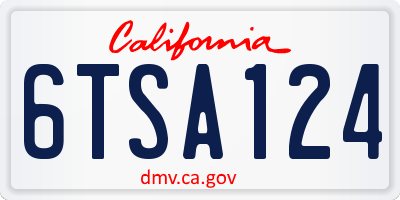 CA license plate 6TSA124