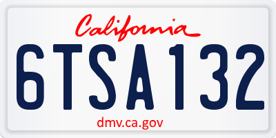 CA license plate 6TSA132