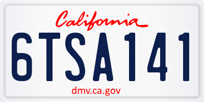 CA license plate 6TSA141