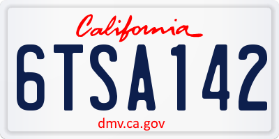 CA license plate 6TSA142