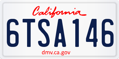 CA license plate 6TSA146