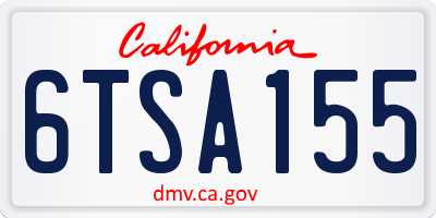 CA license plate 6TSA155