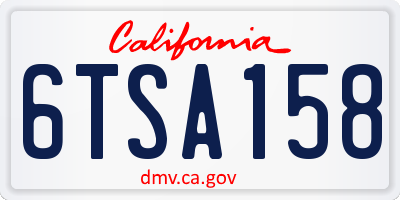 CA license plate 6TSA158