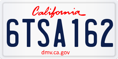 CA license plate 6TSA162