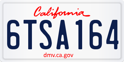 CA license plate 6TSA164