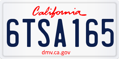 CA license plate 6TSA165