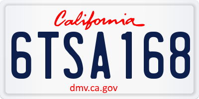 CA license plate 6TSA168