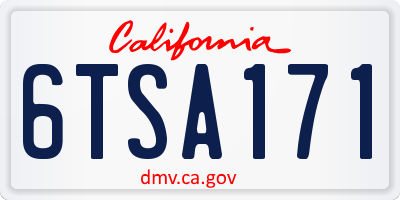 CA license plate 6TSA171