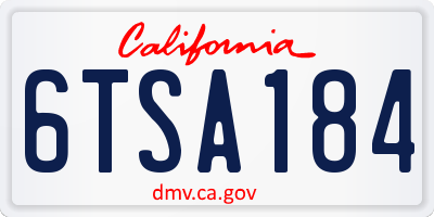 CA license plate 6TSA184