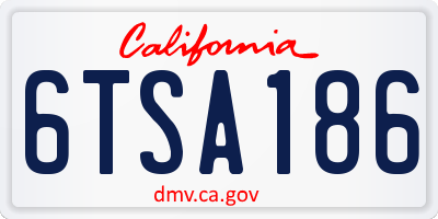 CA license plate 6TSA186