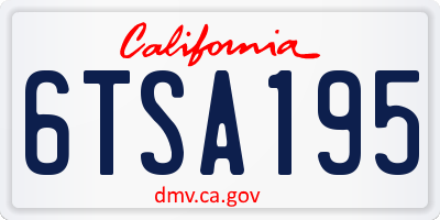 CA license plate 6TSA195