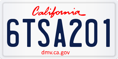 CA license plate 6TSA201