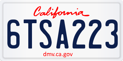 CA license plate 6TSA223