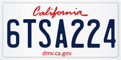 CA license plate 6TSA224