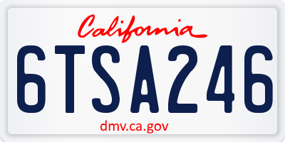 CA license plate 6TSA246