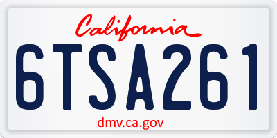 CA license plate 6TSA261