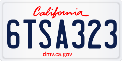 CA license plate 6TSA323