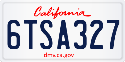 CA license plate 6TSA327