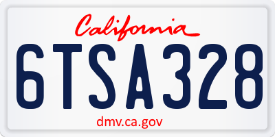 CA license plate 6TSA328