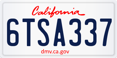 CA license plate 6TSA337