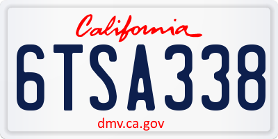 CA license plate 6TSA338
