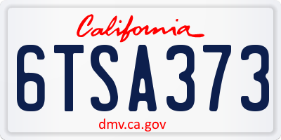 CA license plate 6TSA373