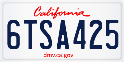 CA license plate 6TSA425