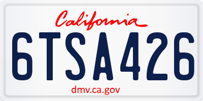 CA license plate 6TSA426