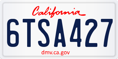 CA license plate 6TSA427