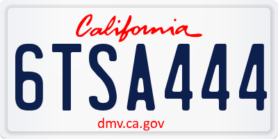 CA license plate 6TSA444