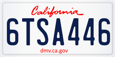 CA license plate 6TSA446