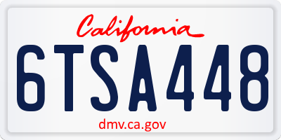 CA license plate 6TSA448