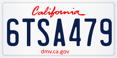 CA license plate 6TSA479