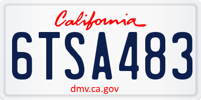 CA license plate 6TSA483